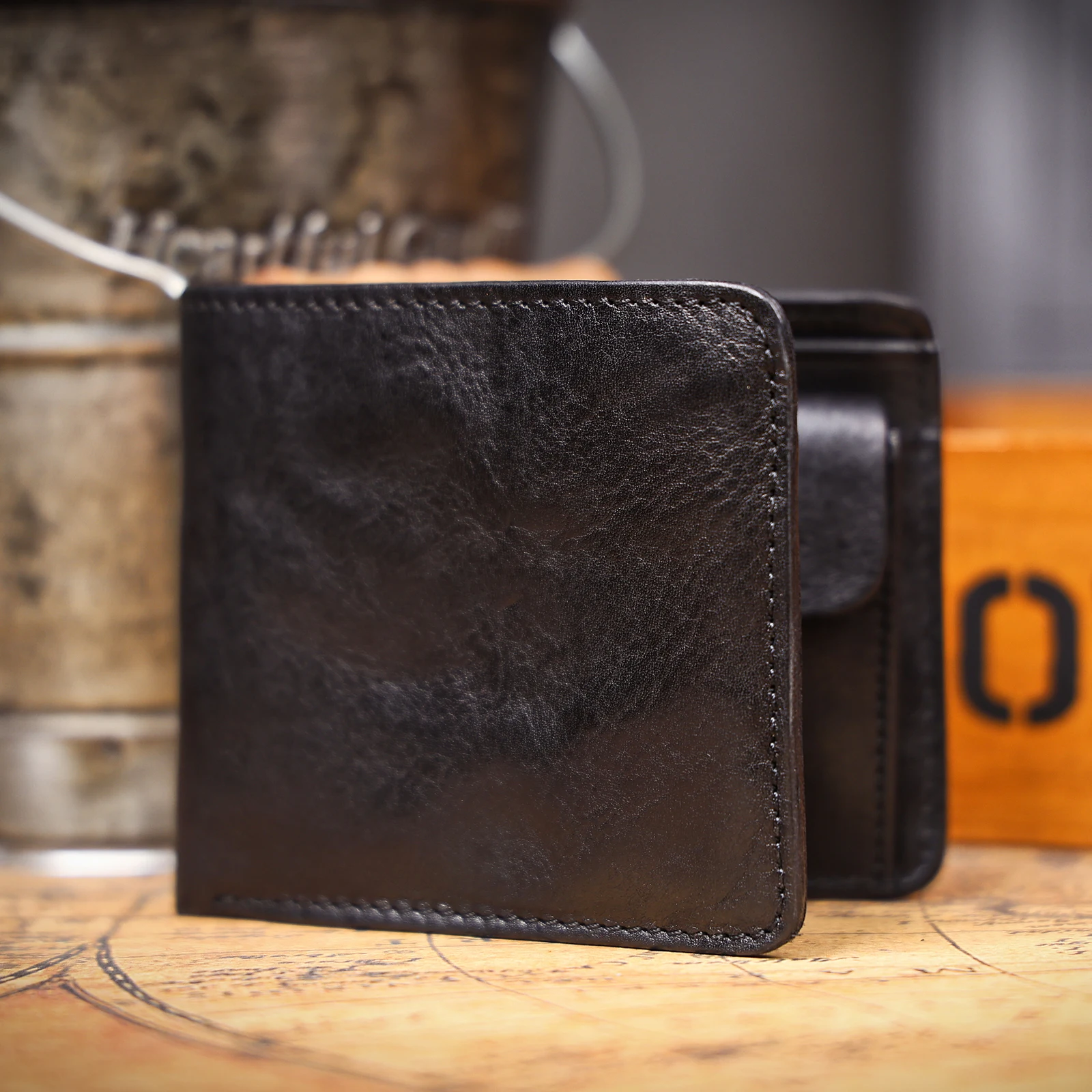Vintage Herren Klassische Echtleder-Geldbörse Kreditkartenhalter Taschenbörse Rindsleder Retro-Stil – Detail 8