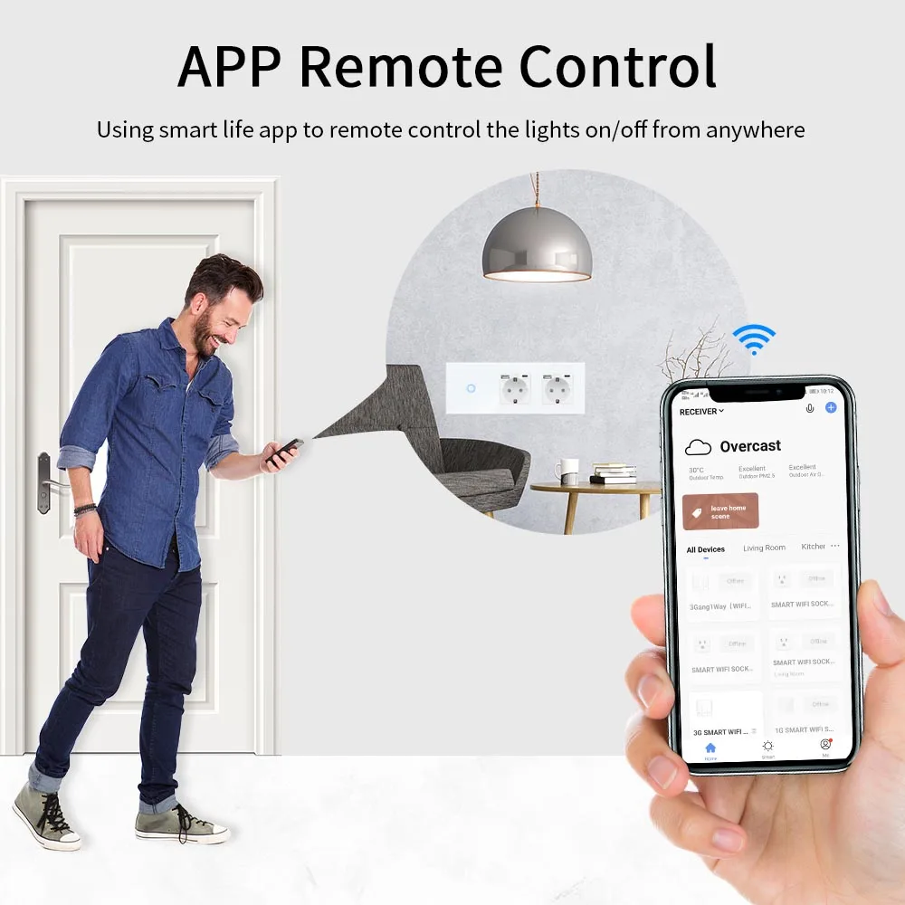 Imagem -04 - Bingoelec Wifi Wall Touch Switch Tomadas Usb Duplas Tipo-c Gang Light Switches Gang 3gang Funciona com Alexa Tuya Google Home