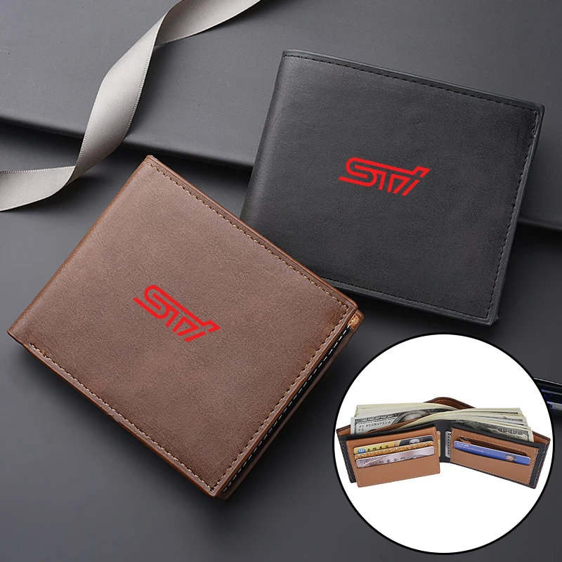 Men's Wallet Casual Leather Coin Purse Credit Card Holder Money Clip For Subaru STI Impreza Legacy WRX BRZ XV WRC Outback Exiga