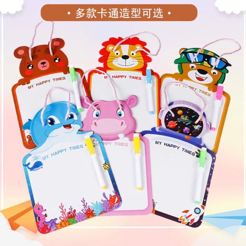 Tableau blanc effaçable réutilisable, 1 pièce, carnet de notes, dessin animé en forme d'animal, planche à dessin effaçable, jouet pour enfants, planches Graffiti