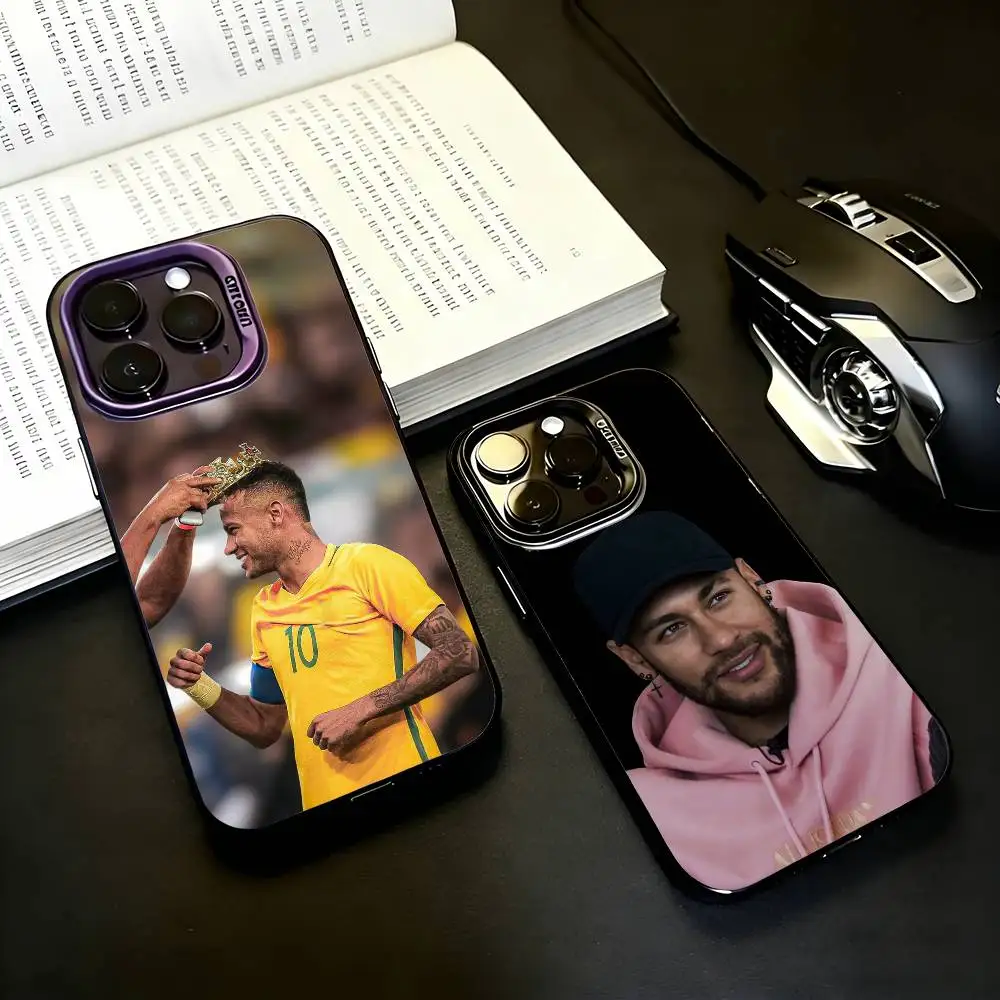 

Football For N-NeYmAR-R 10 Phone Case For iPhone17,16,15,14,13,12,11 Plus,Pro Max Black Candy silver phone case