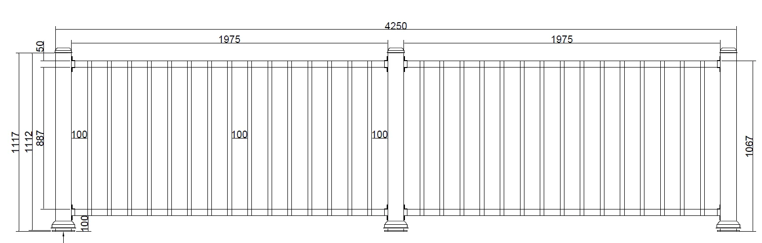 Maatwerk Goedkope prijs Aluminium balustrade Leuning Reling Balkon Trap Aluminium Piketrailing