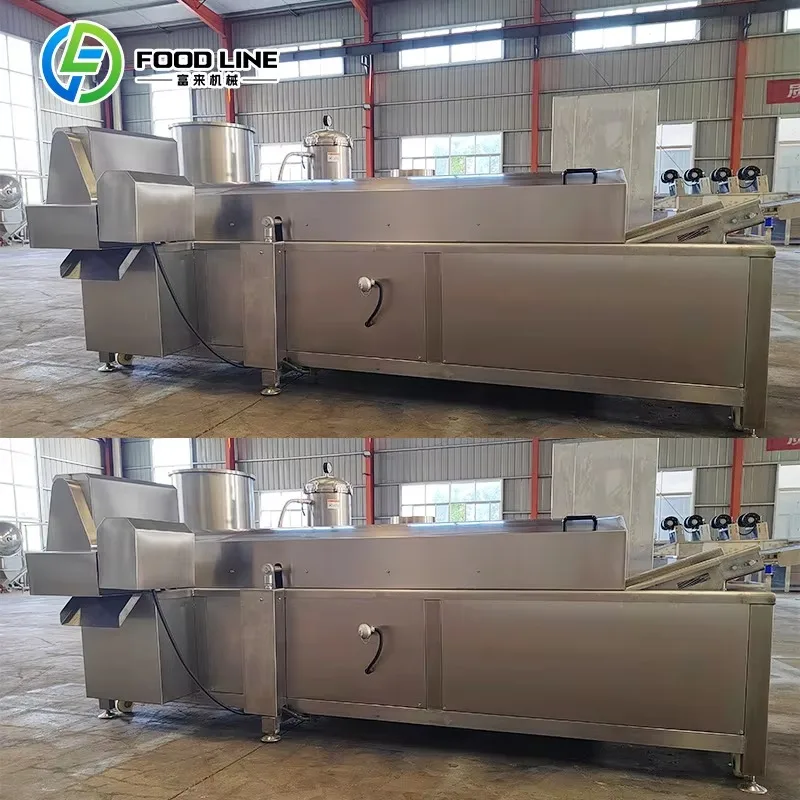 Customized Automatic Frying Equipment Automatic Stirring Fryer Industrial  Automatic Fryer for Deep Fried Food Production Line