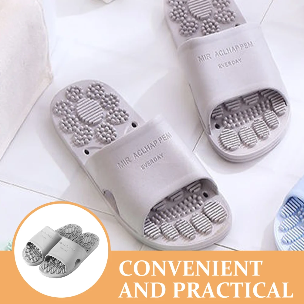 

Massage Slippers Massager Anti Slip Bath Bedroom Home Hotel Gray 40 41 Relax Pedicure Comfortable Soft Shoes