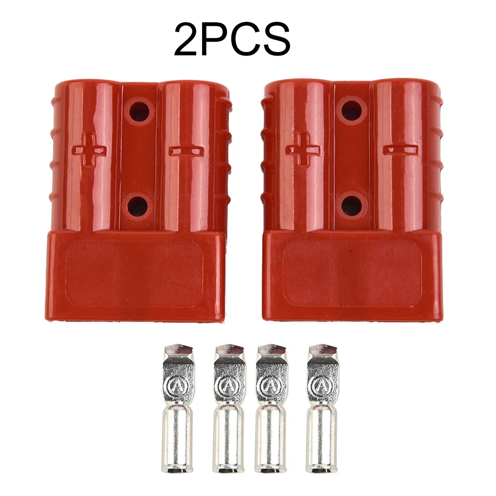 2Pcs  Double Pole With Copper Contact Power Connectors 50 AMP 600V Charging Plug For Anderson Plug Cable Terminal Battery Power