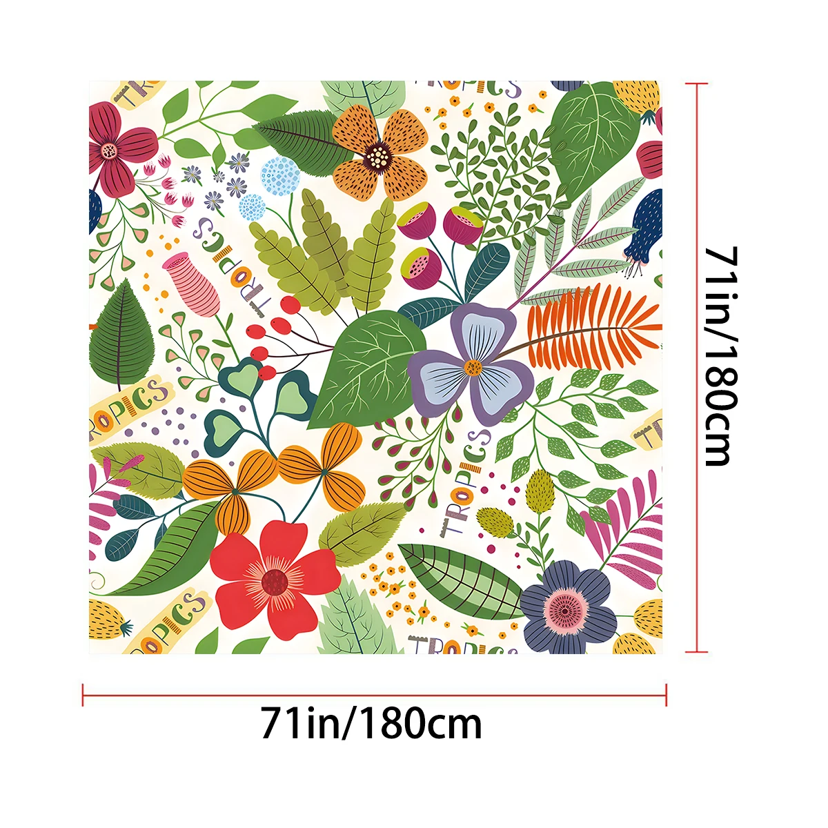 1pc 180cm*180cm Floral Shower Curtain Colorful Shower Curtain  Bright Colorful Design Waterproof Fabric Bathroom Curtains