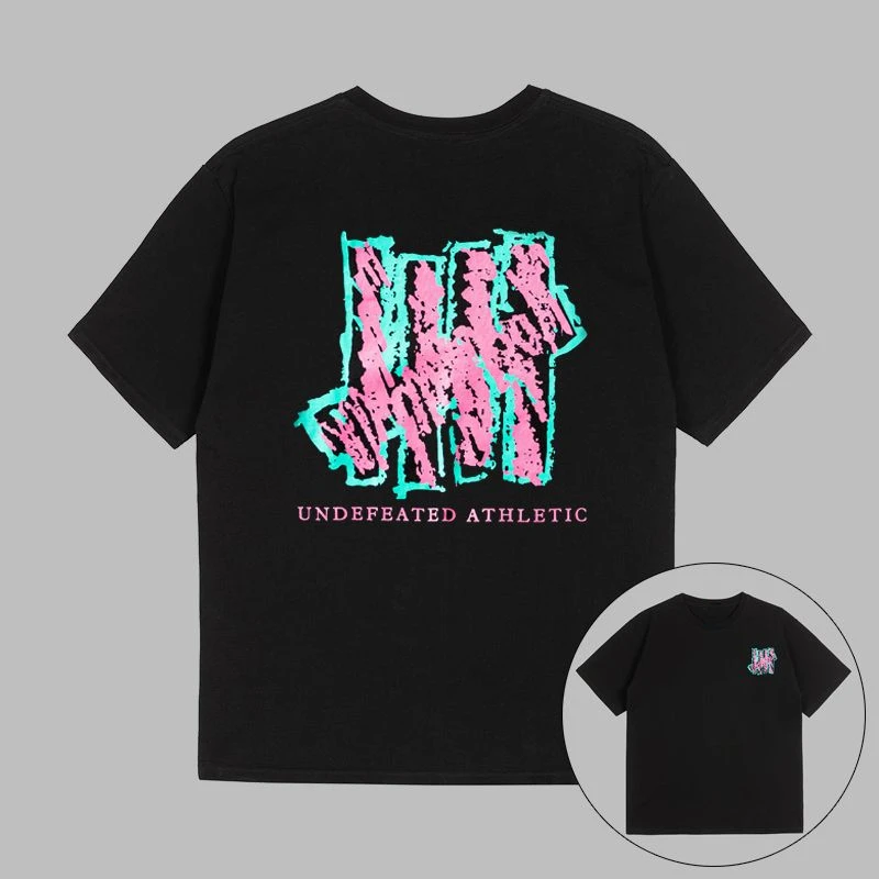 Pop UN Summer DEFEATED New Short-sleeved T-shirt Men and Women All Match Couples Fashion Brand Casual Half Sleeve