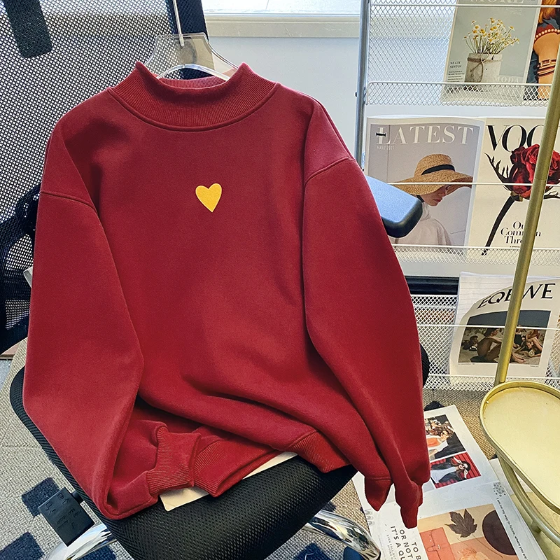 

Turtleneck Sweatshirt Pullovers Long Sleeve Sweatshirts Hoodie Women Streetwear Top Casual Clothes