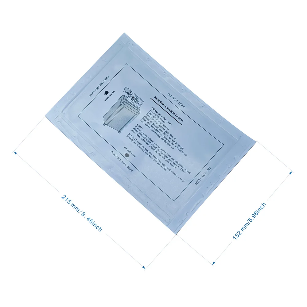 10-Sheet Shredder Maintenance Sheets，Lubricant-Infused for Office & Home Use, Easy to Use, Extends Shredder Life