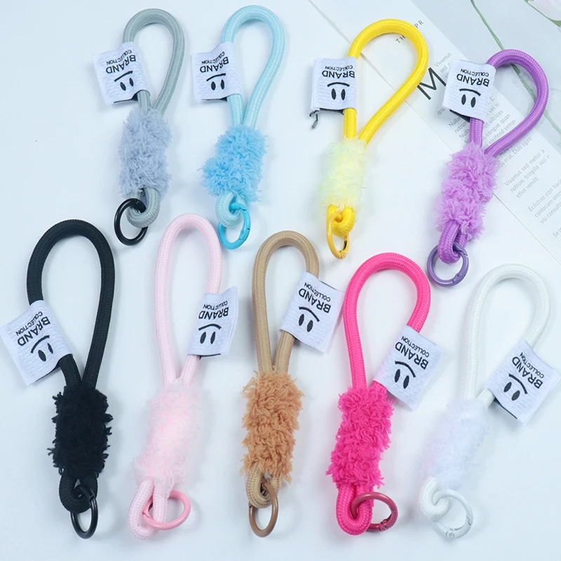 Colorful Braided Lanyard Keychain for Phone Case Women Anti Lost Knot Rope Strap Car Key Chains Diy Accessories Fashion Keyring