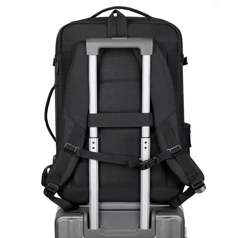 Large Capacity Business Travel Backpack with Air Cushion Strap and Laptop Compartment Unisex Commuter Bag Wet Dry Separation