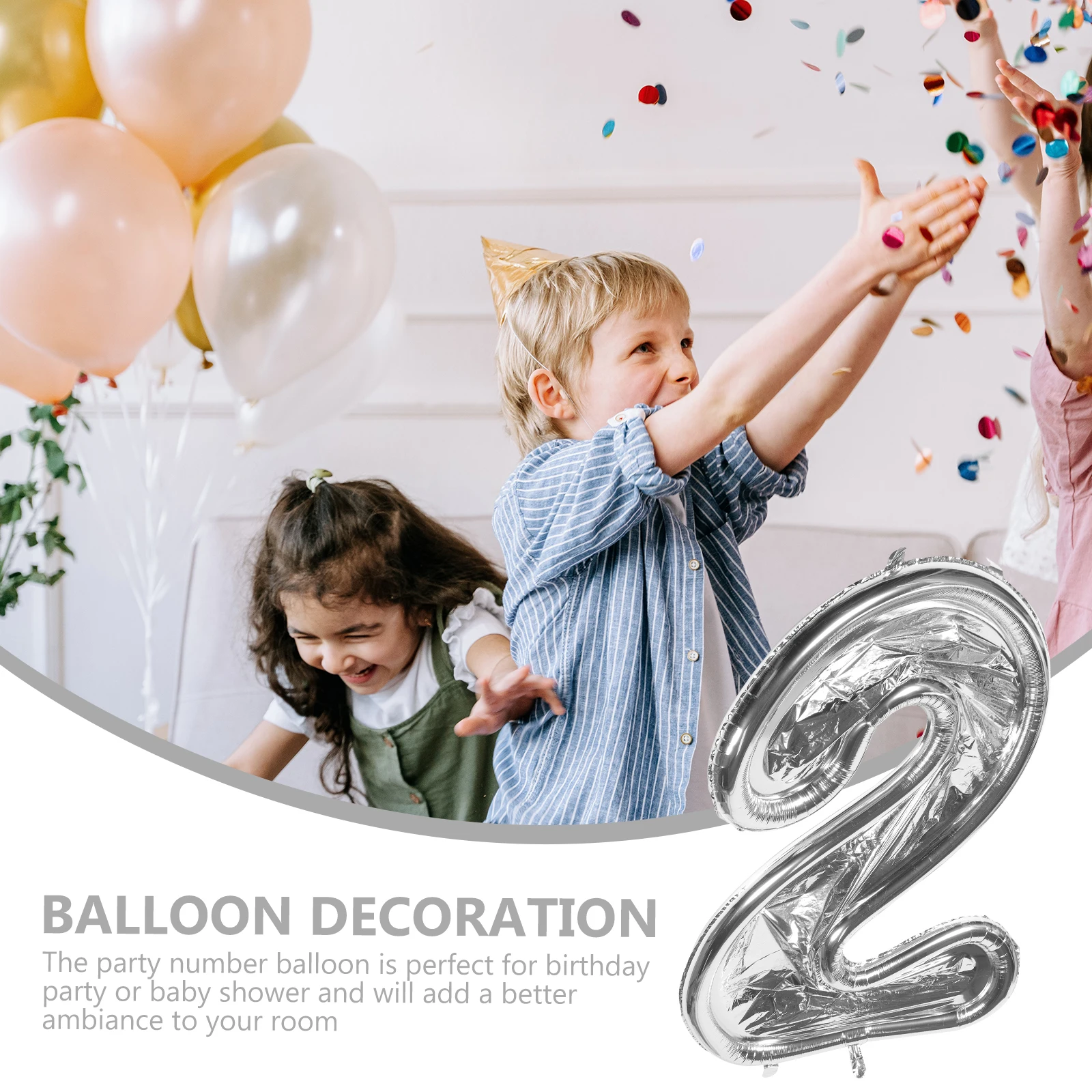 

Digital Balloon Frame Number 1 Birthday Foil Aluminum Decorations Party Supplies Balloon Frame Decorative New Year Banquets Home