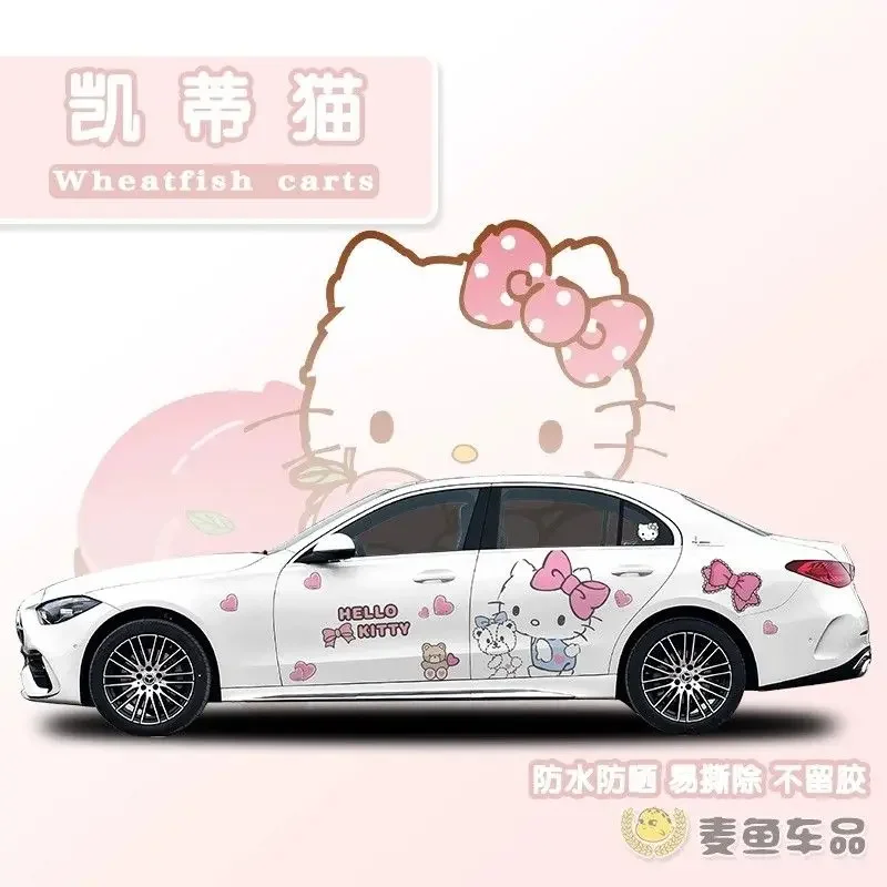 

Hello Kitty Car Sticker Body Stickers Car Film Car Cover Sticker Applique Cartoon Kuromi Car Decorate Accessories Festival Gift
