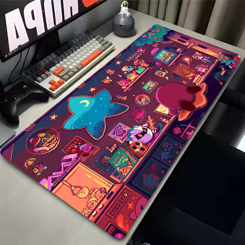 Mouse Pad Office Laptop Kawaii Pixel Game Cartoon K-kirbyes Mousepad Pink Anime HD Print Keyboard Pad PC Star Gaming Desk Mat