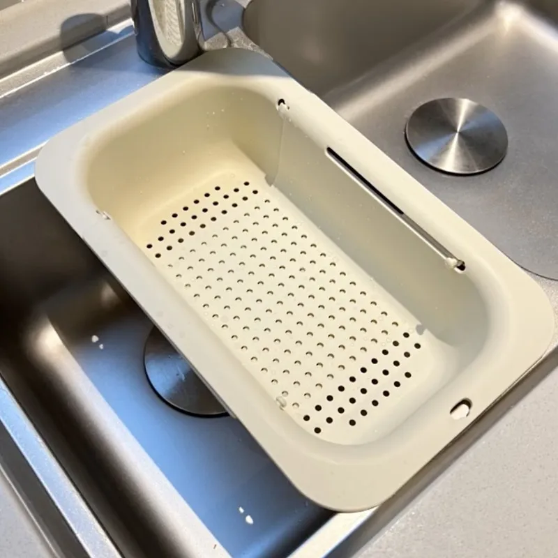 Cesta de drenagem telescópica multifuncional, rack de colocação de grande capacidade, drenagem, pia de cozinha maravilha para tigelas e pauzinhos