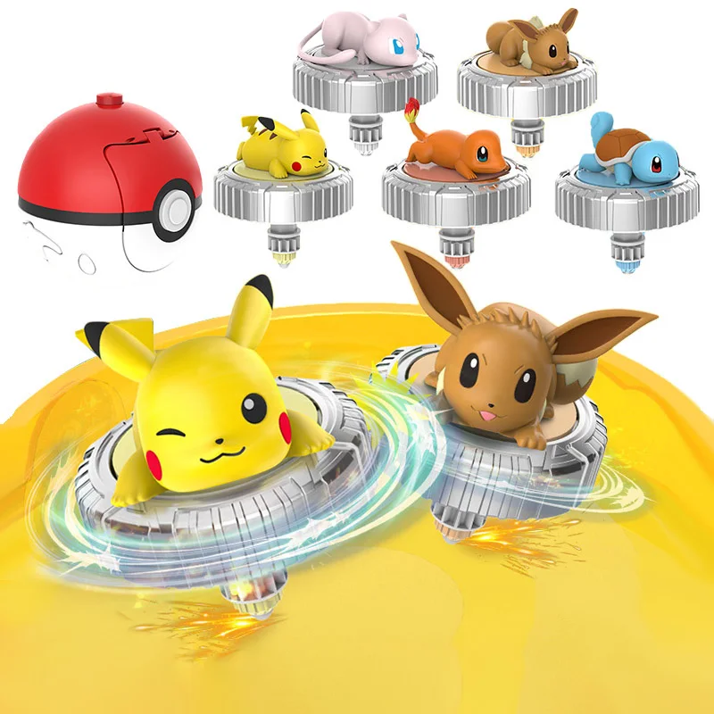 Pokemon Kreisel Actionfigur Pikachu Charmander Squirtle Mew Eevee Elf Ball Gyro Spinner Spiel Sammeln Spielzeug Set Kind Geschenk – Detail 1
