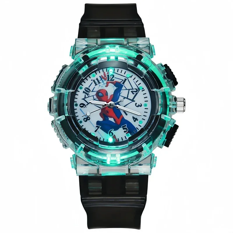 Disney Marvel Children'S Luminescence Watches Spider-Man 3D Pattern Child Wrist Watch Cute Watch Watchband Kids Gift