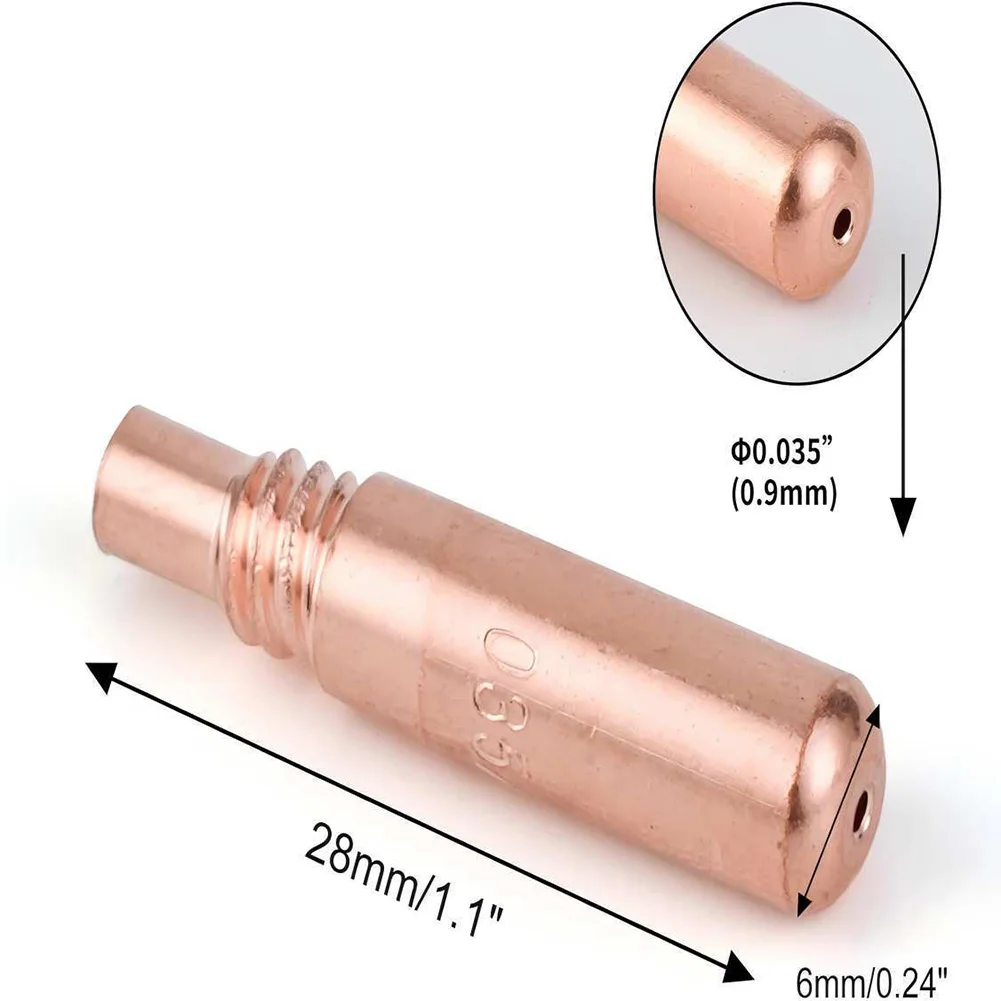 035 inch 09 mm copper contact tip for MIG welding For Miller series DM100 DM250 diffFor user replacement 20 or 50 pieces