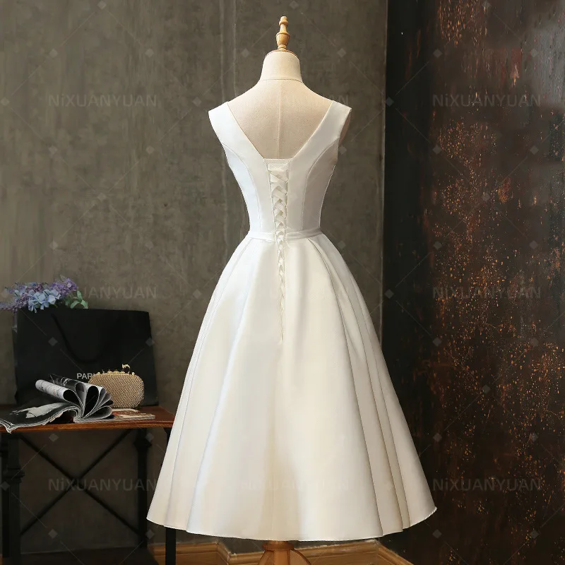 Formal Dresses Vintage Dress Short Wedding Dresses for Women 2023 Bride Luxury Robe Simple and Romantic Wedding Dress Novias