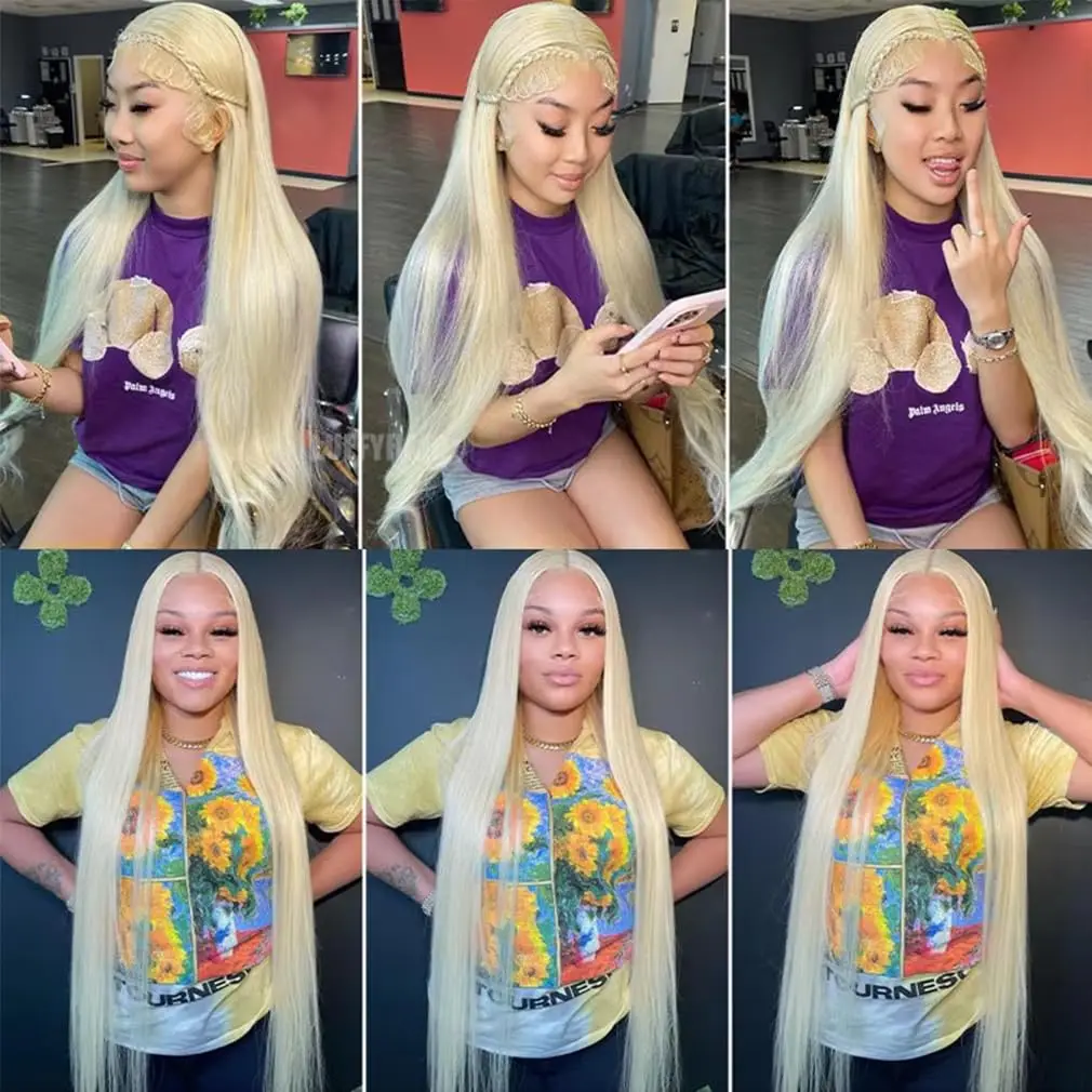 613 Bundles Blonde Bundles Human Hair 30 Inch 613 Straight 4 Bundles Human Hair 12A Grade Unprocessed Brazilian Virgin Hair Weave Extensions For Women