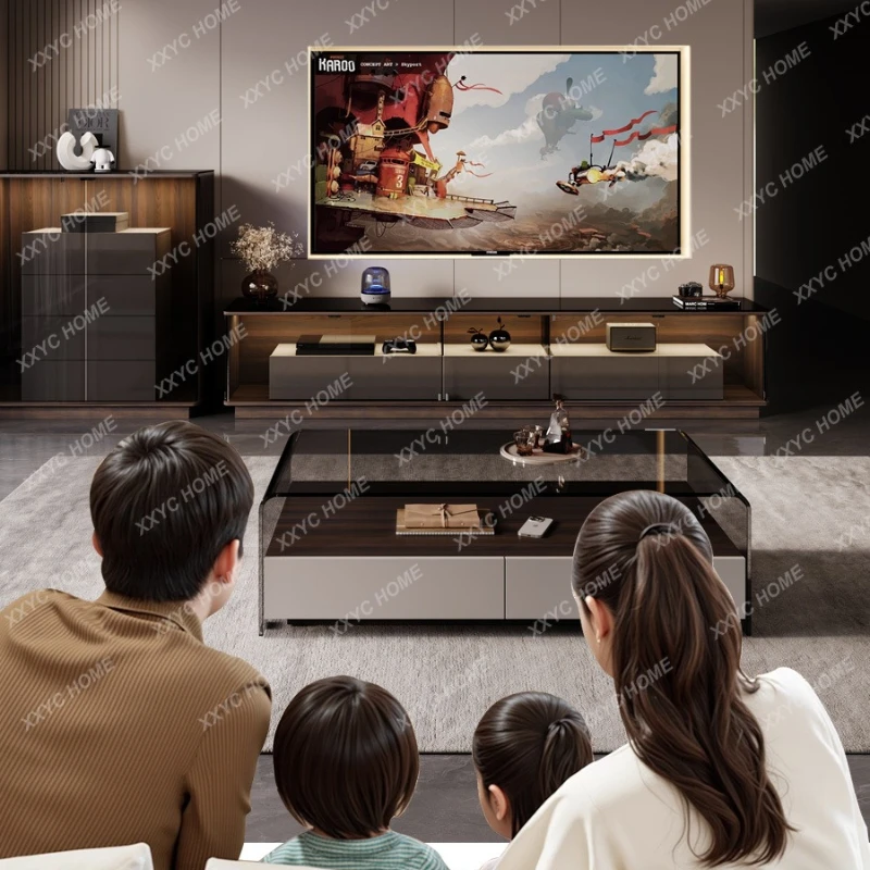 

C minimalist TV cabinet with glass door living room home new light luxury high-end floor cabinet