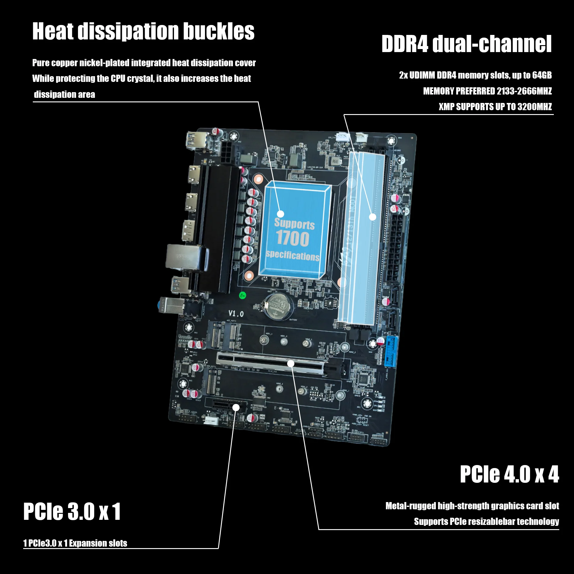 Placa-mãe de computador para jogos DIY com 12th Alder Lake QXZS