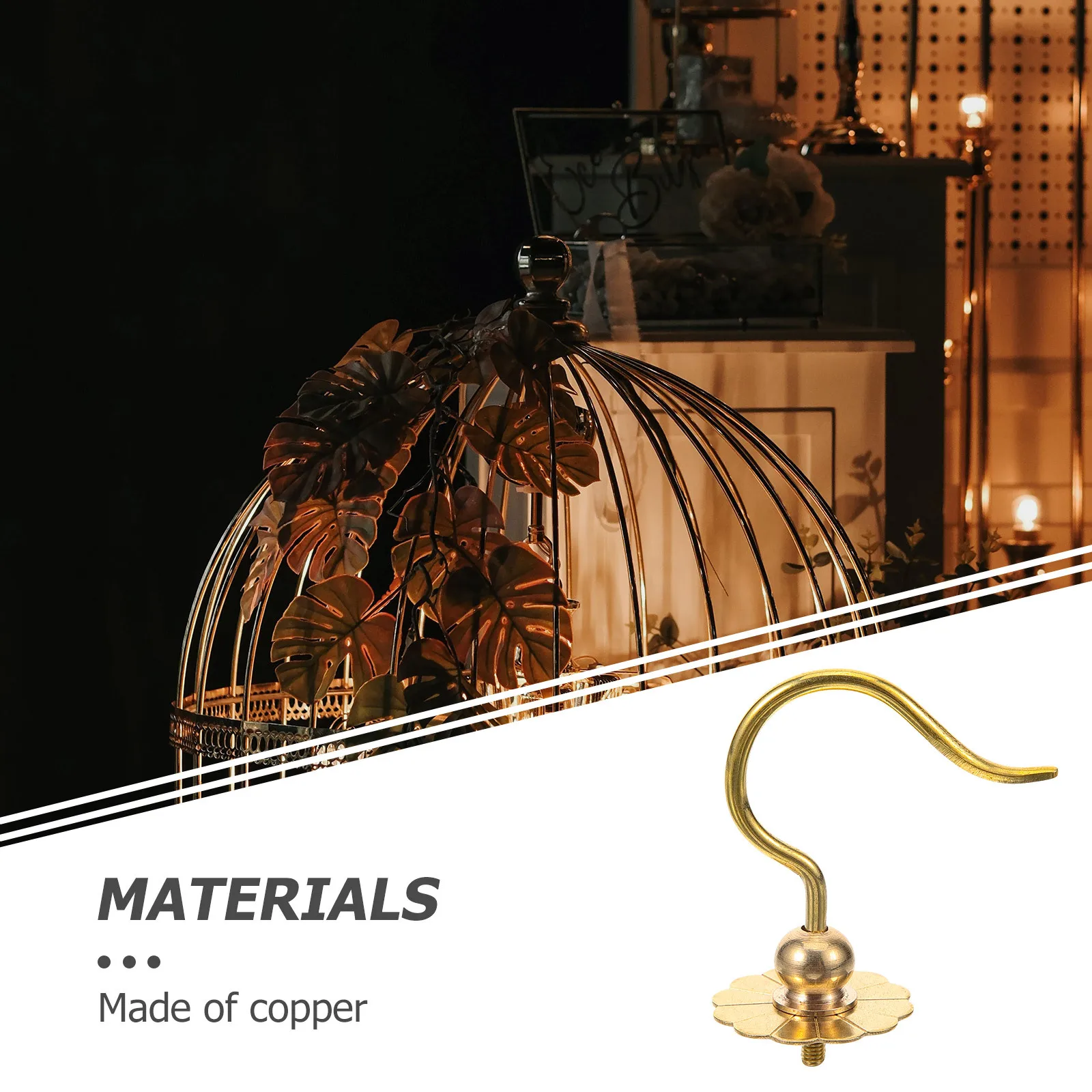 

2Pcs Cricket Cage Hook Brass Material Portable Design Safe Secure Hanging Accessory Hook for Cage Metal Hooks Hanging Hooks