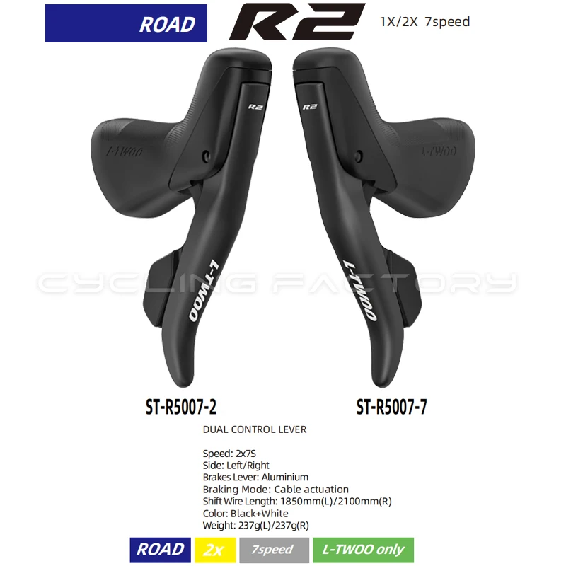 LTWOO R2 2x7 Speed Road Bike Mechanical Cable Brakes Derailleur Kits STI Rear Derailleur Bicycle Parts Compatible with Shimano