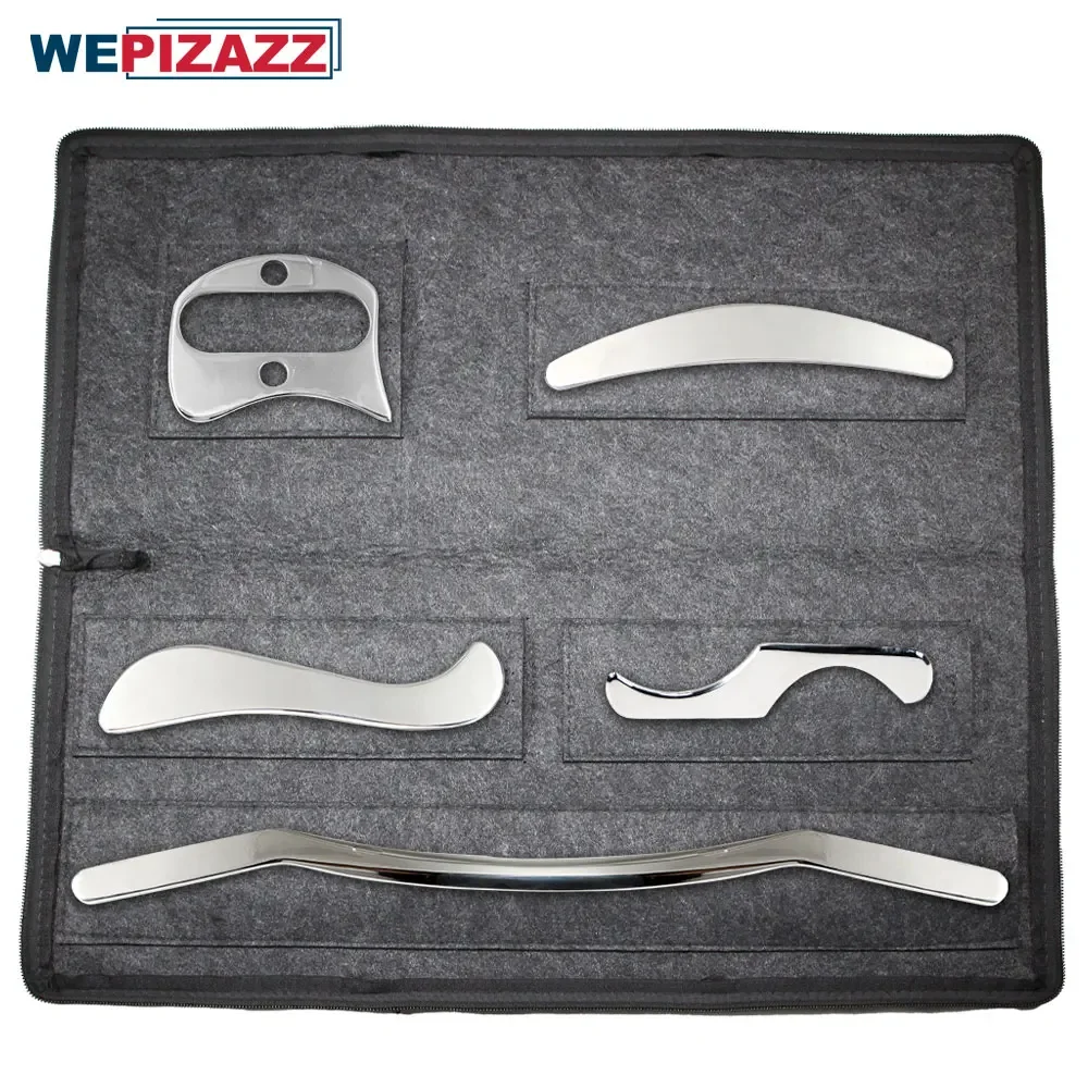 

5Pcs/Set Great Soft Tissue Mobilization Tool Physical Therapy, Stainless Steel Gua Sha Scraping Massage Tool Set IASTM Tool Set