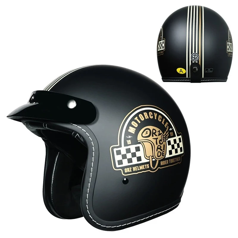 

Retro Open Helmet Motorcycle Open Face Helmet Retro 3/4 Helmet Cruising Motorcycle DOT Certified Men's and Women