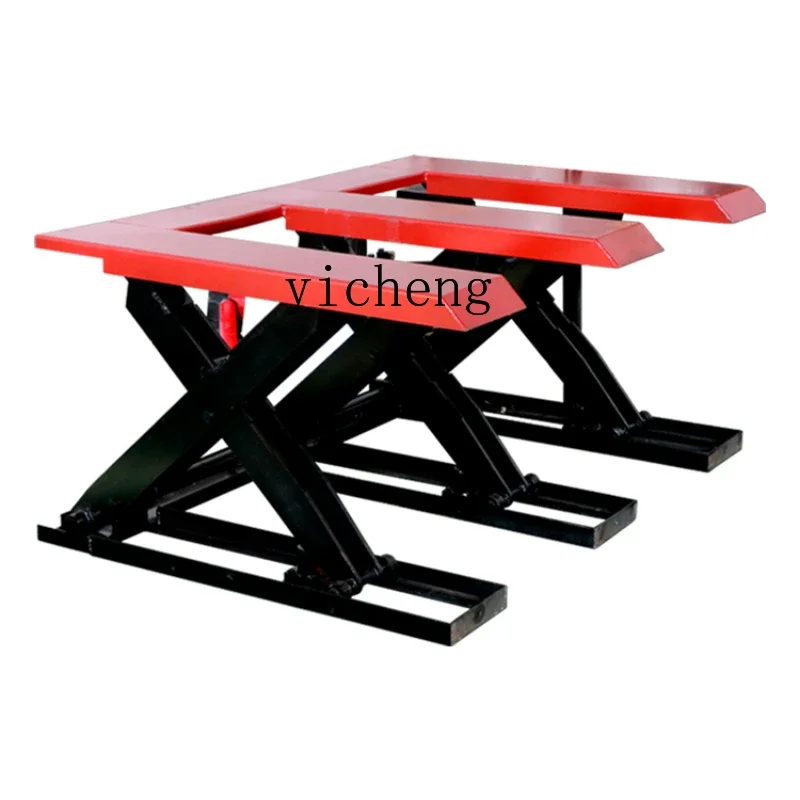 

ZK dig-free foundation E-type hydraulic lifting platform scissor automatic lifting feeder