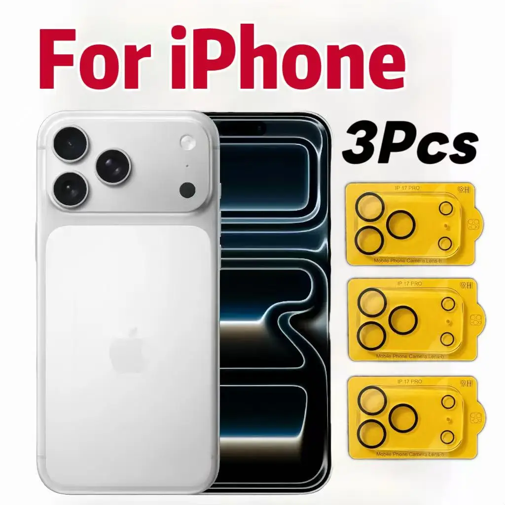 3 قطعة لابل آيفون 17 الهواء 16e 16 15 14 13 12 11 برو ماكس بلس كاميرا خلفية صغيرة الزجاج المقسى 9H حماية