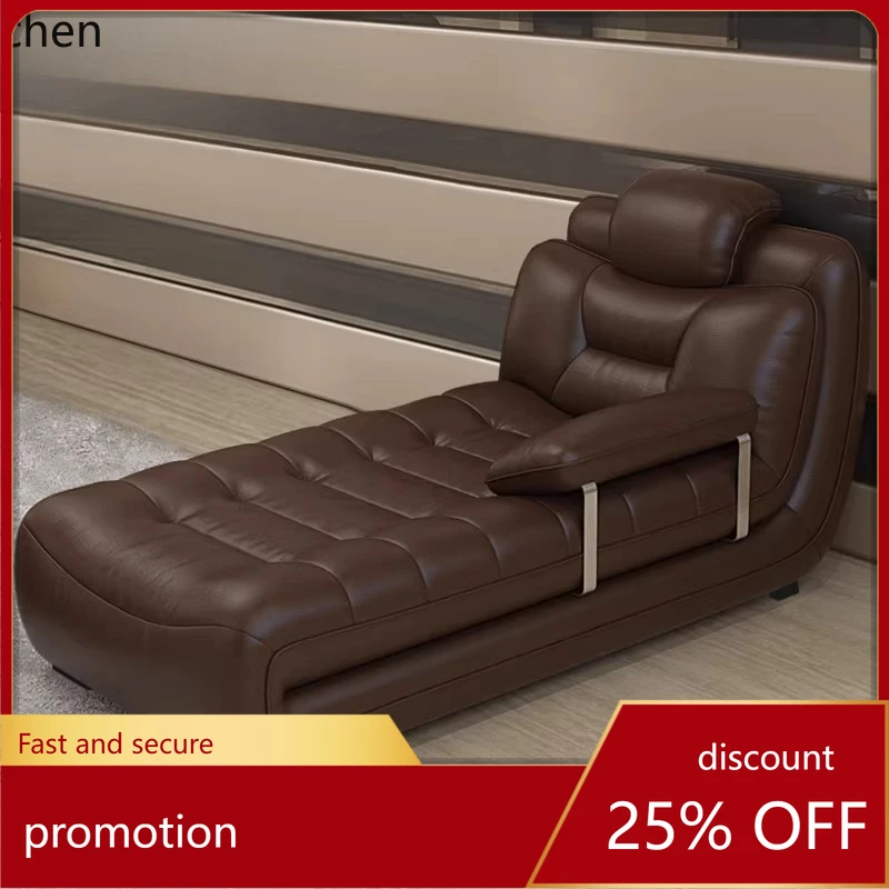

ZML Lazy Leather Art Sofa Small Apartment Single Lounge Chair Bedroom Apartment Hotel