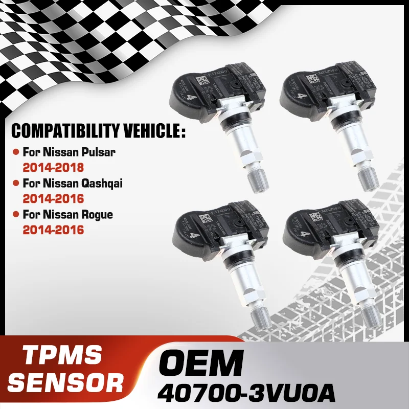 40700-3VU0A 1/4 шт. TPMS датчик контроля давления в шинах для Nissan Pulsar 2014-2018 Nissan Qashqai 2014-2016 Nissan Rogue 2014-2016