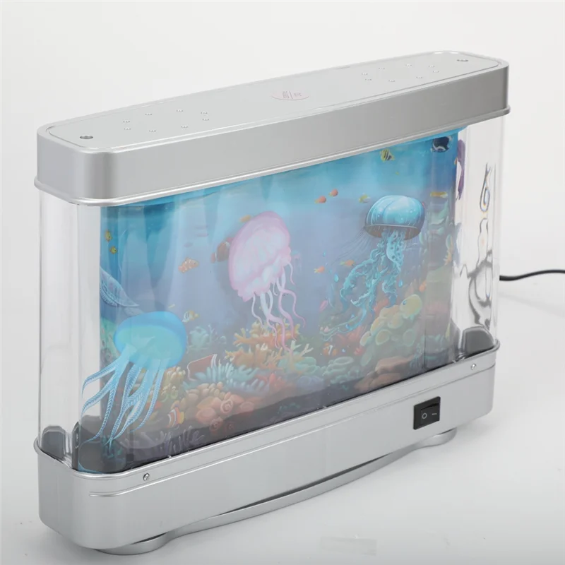 

AT14 Simulated Fish Tank Lamp Aquarium Tank Decorative Night Light Virtual Ocean Dynamic LED Table Lamp Room Decor