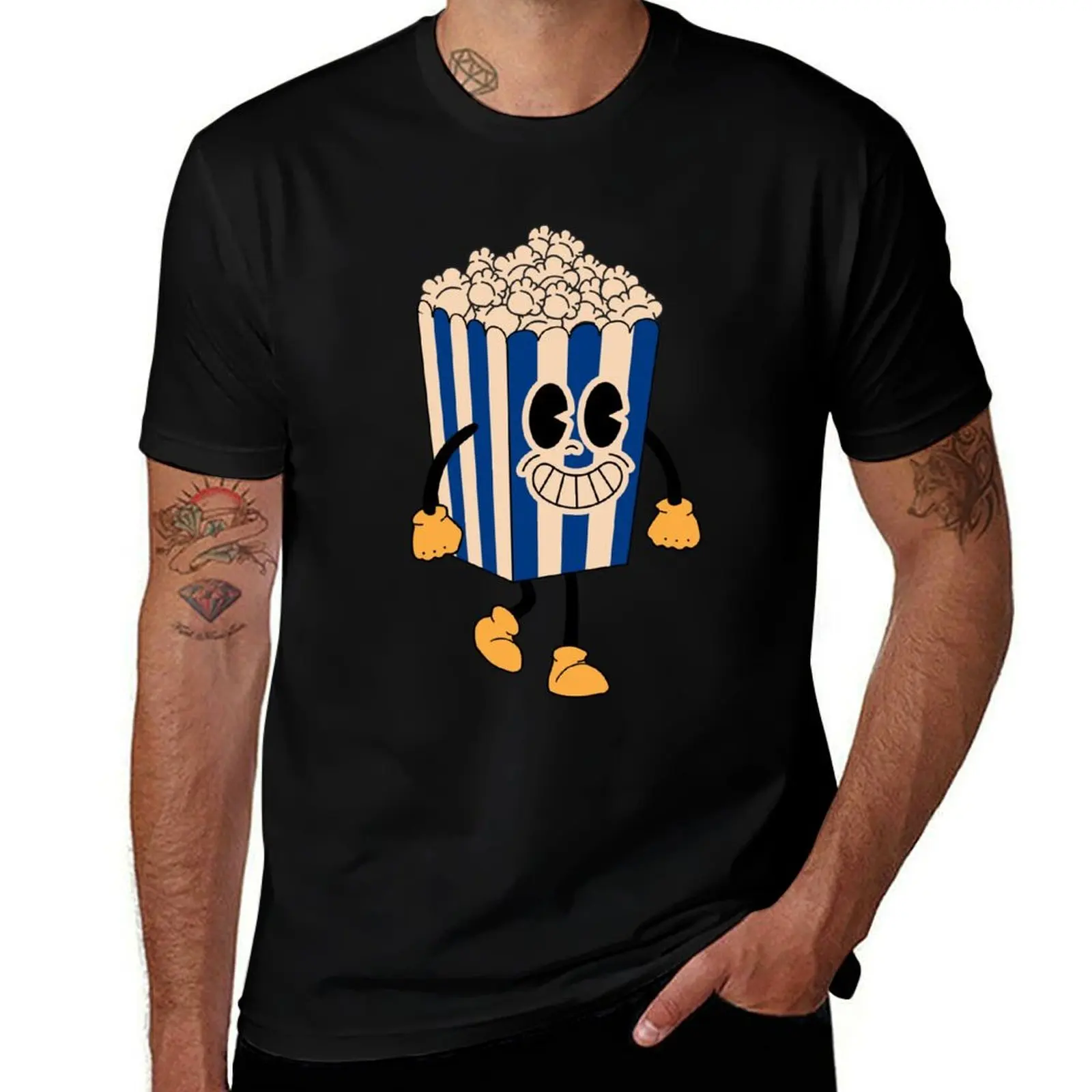 

Cinema Popcorn Cartoon T-Shirt cotton t shirts man 100% man t shirts cotton T-Shirt