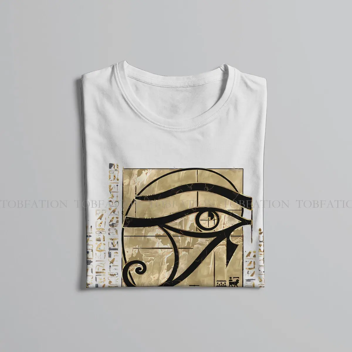 Egyptian Original TShirts Egyptian Eye of Horus Sacred Geometry Ornament Print Men\'s T Shirt Hipster Tops 6XL