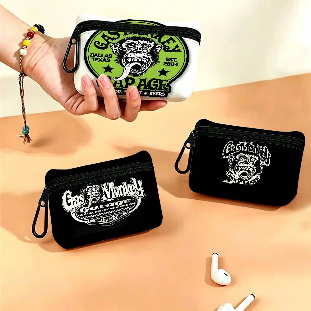 G-Gas-Monkey-Garage Rough-Motor Multifunctional Oxford Cloth Small Pouch With Hook Mini Coin Wallet Earbud Storage Bag