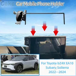 Car Mount for Toyota bZ4X EA10 Fit Subaru Solterra 2022 2023 2024 Mobile Phone Holder GPS Bracket Gravity Stand Auto Accessories
