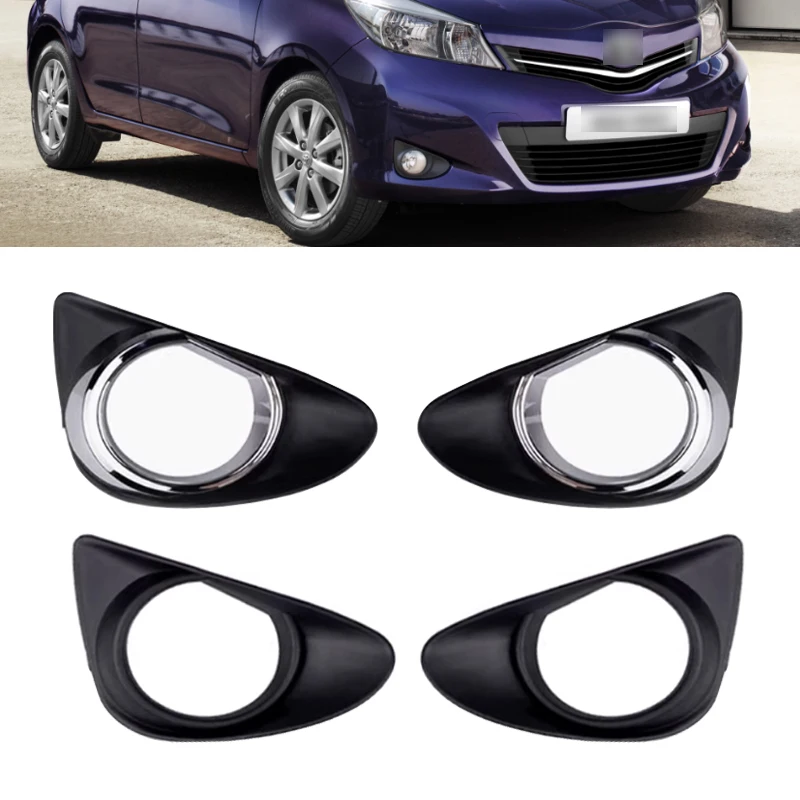 

Fog Light Cover Blade For Toyota Yaris Vitz Hatchback 2013 2014 Frame Covers Bezel Foglamp Headlights trim Car Accessories