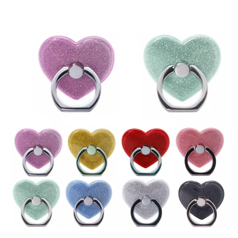 Mobile Phone Ring Holder for Tablet pc Phone Holder Stand Phone grip Heart-shaped Finger Ring Holder Car Mount Stand for iphone