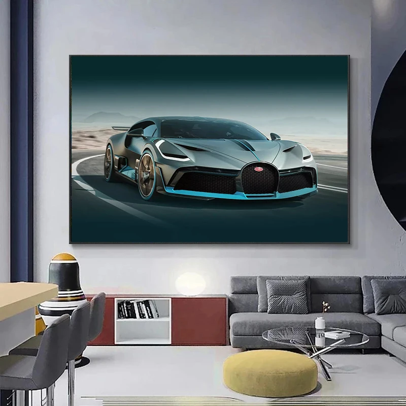 Luxury Supercar Bugatti Divo Sport Car Posters and Prints Canvas Painting Wall Art Picture for Living Room Home Decor Cuadros