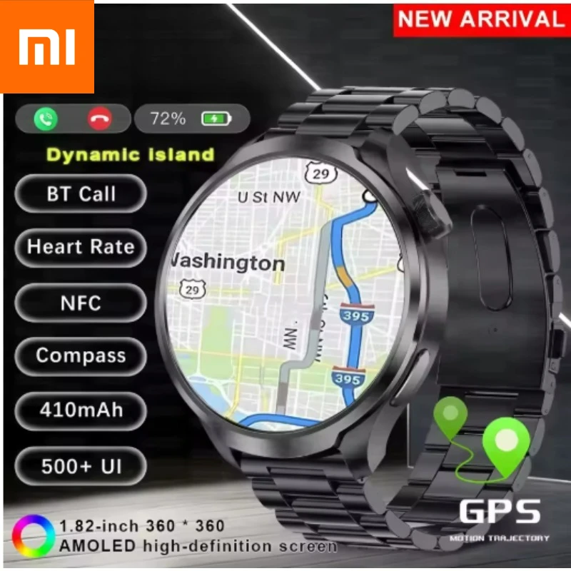 

Xiaomi 2026 Новые спортивные NFC модные умные часы с GPS, мужские умные часы с AMOLED-экраном 1,85 дюйма, пульсометр, кровяное давление, здоровье