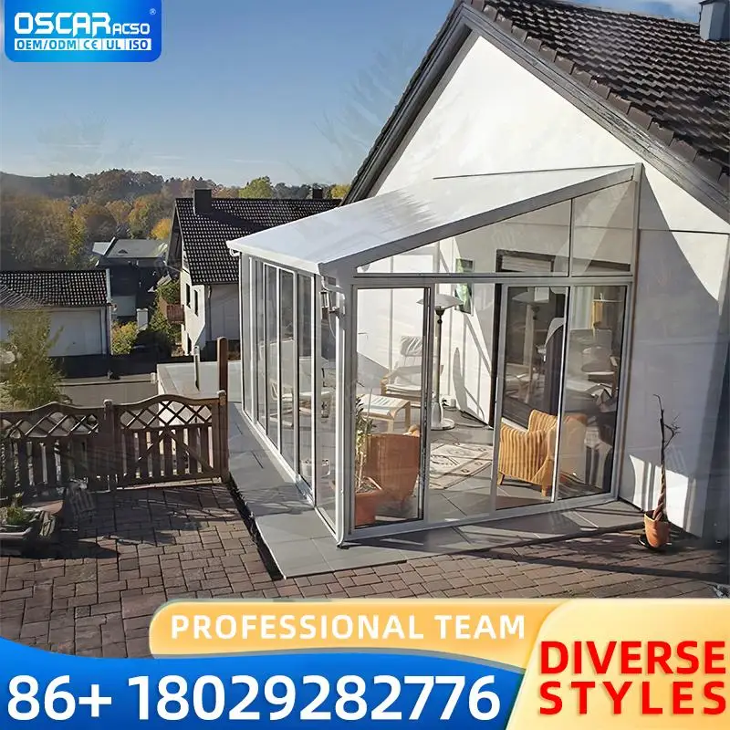

Free Standing Outdoor Tempered Glass Sunroom Extension Waterproof Insulating Suitable for Garden Patio Backyard Polygonal Flat s