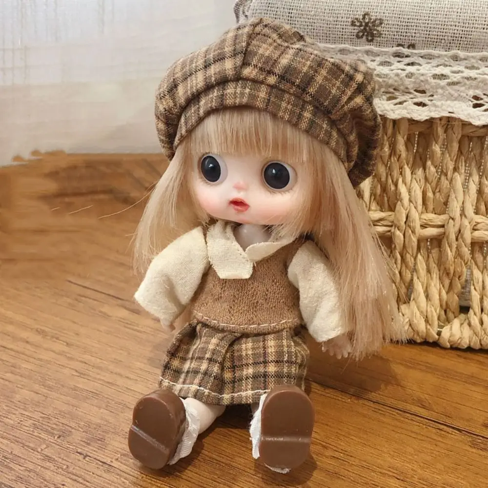 

Mini 1/12 Ob11 Bjd Dolls 14cm Kawaii Obitsu 11 Dolls with Clothes Ice Cream Taiyaki Hat Toy Birthday Gift For Girls