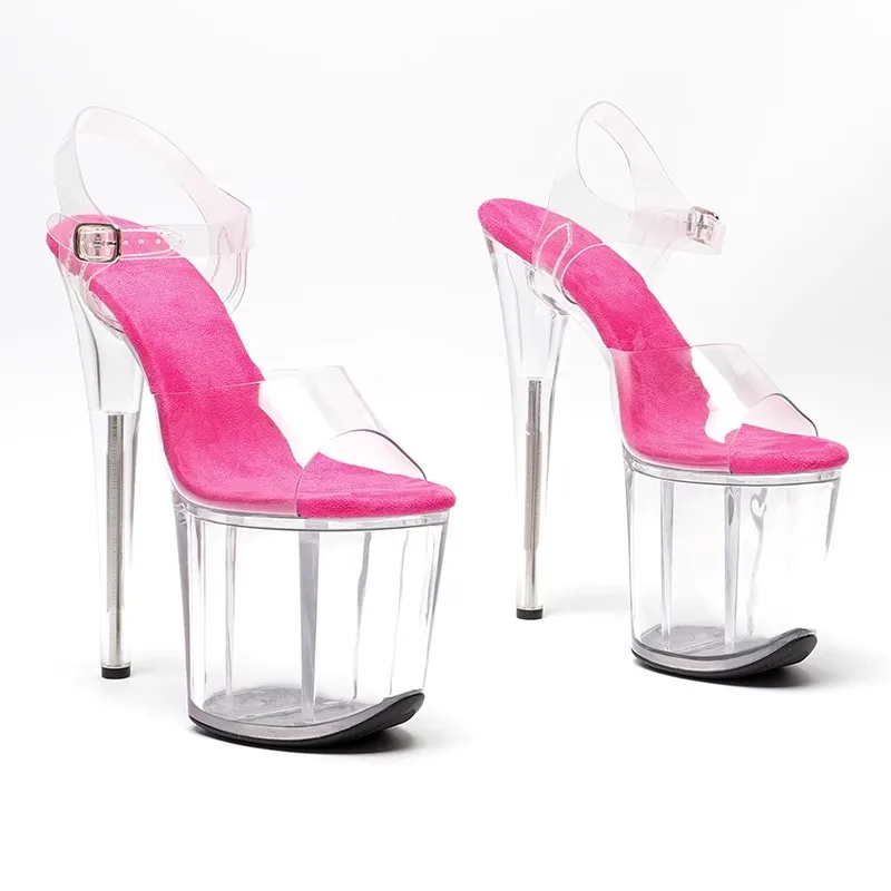 

20cm/ 8inches With Shiny PVC Starp Small Open Toe Platform High Heel Sandals Pole Dance Shoes 134