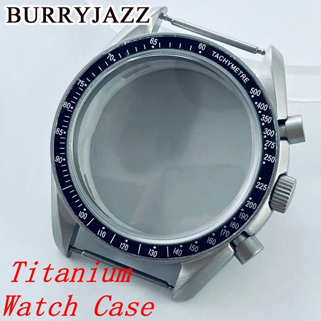 

40mm Titanium Watch Case VK63 VK63A with Quartz Movement Chronograph Bezel Dome Mineral Glass Watch Parts Accessories