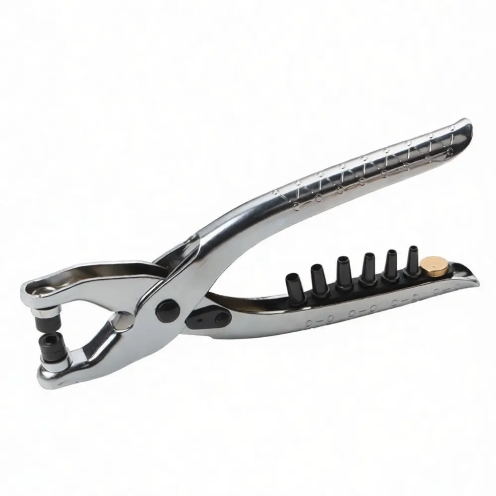 Ergonomic Interchangeable Head Rivet Punch Tool Leather Eyelet Setting Pliers Manual Stainless Steel DIY Crafting Device