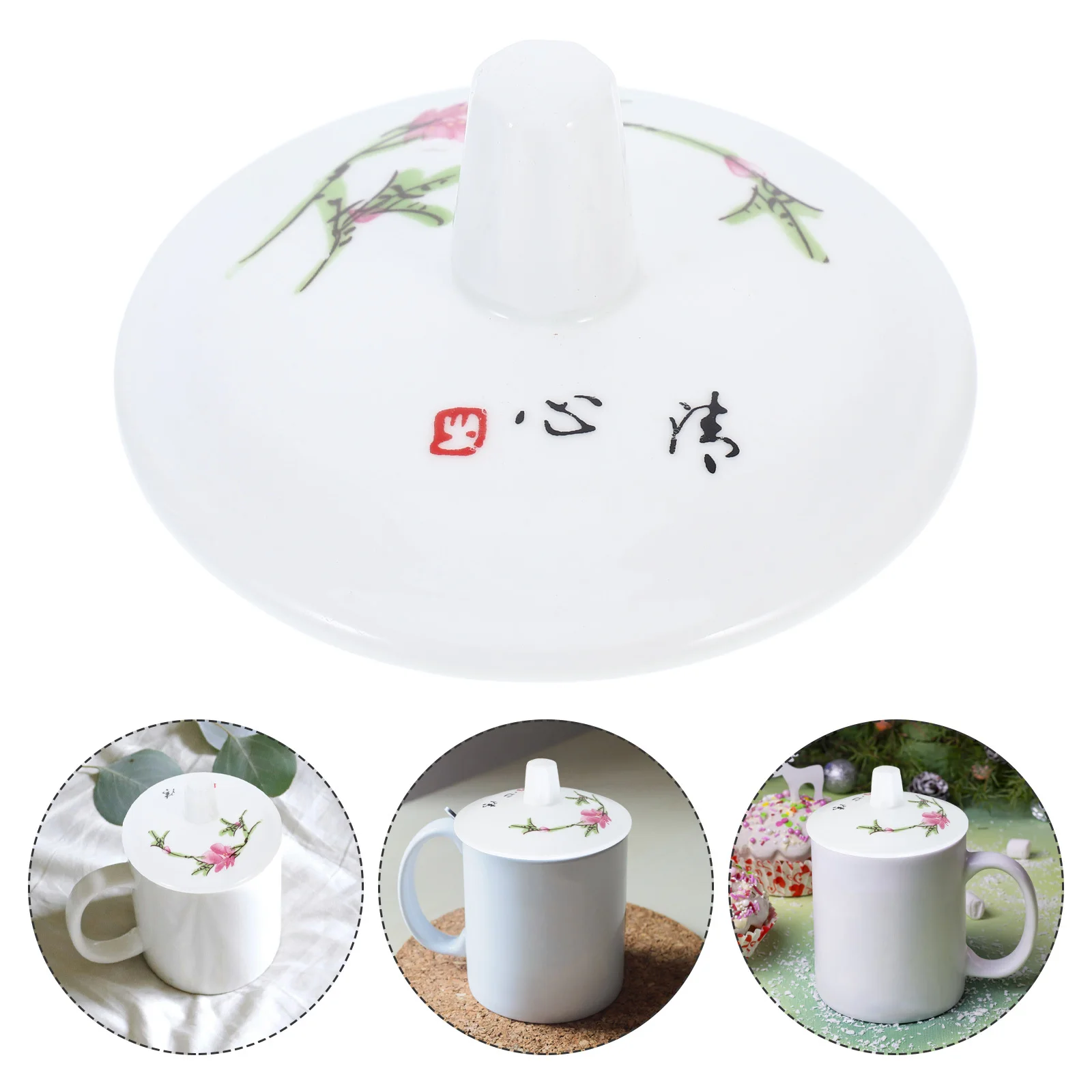 

Ceramic Tea Cup Lid Universal Replacement Coffee Mug Cover Spill Prevention Reusable Mug Lid Cup Cover