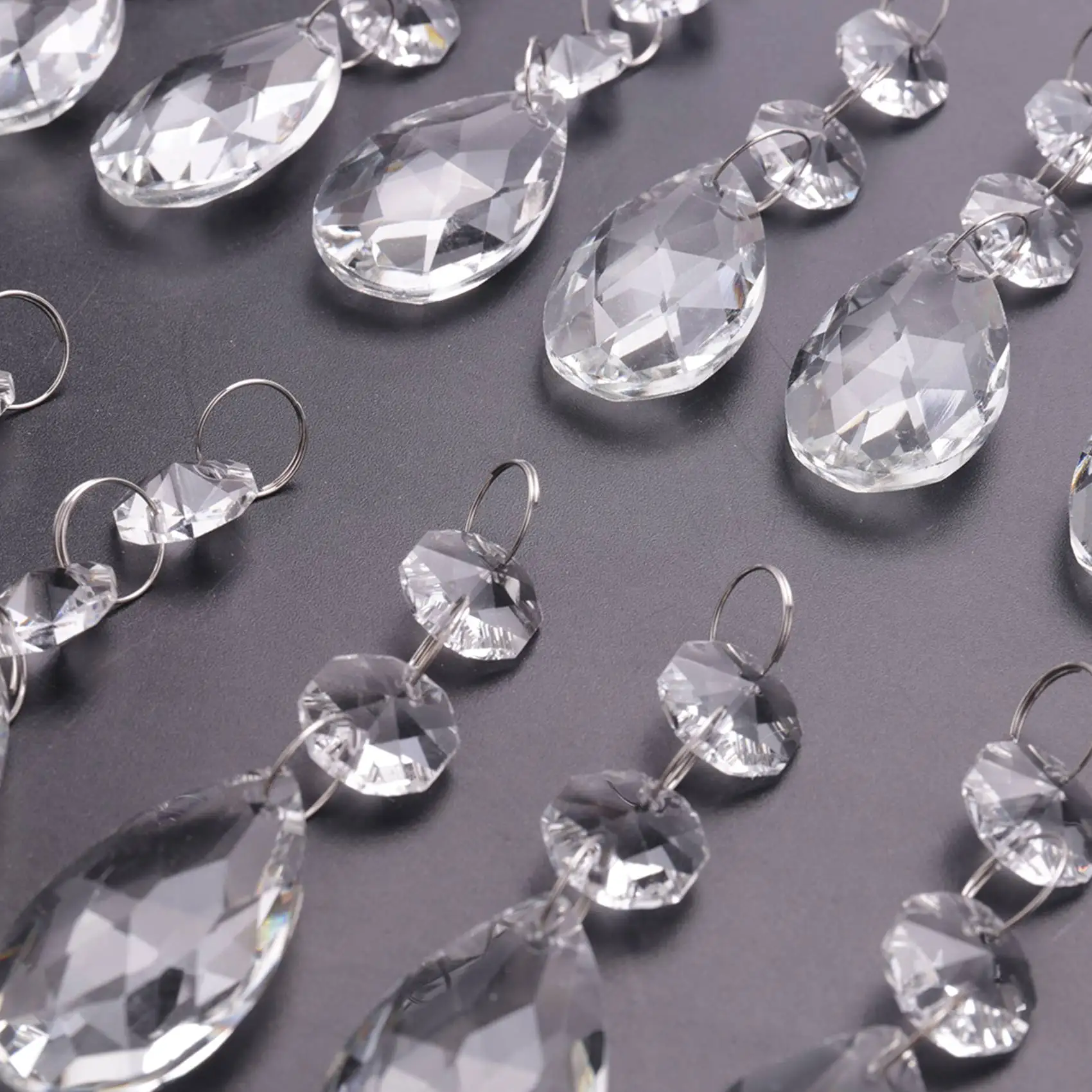 AS94-20Pcs Chandelier Crystals,Clear Teardrop Crystal Chandelier Pendants Parts Beads,Hanging Crystals For Chandeliers